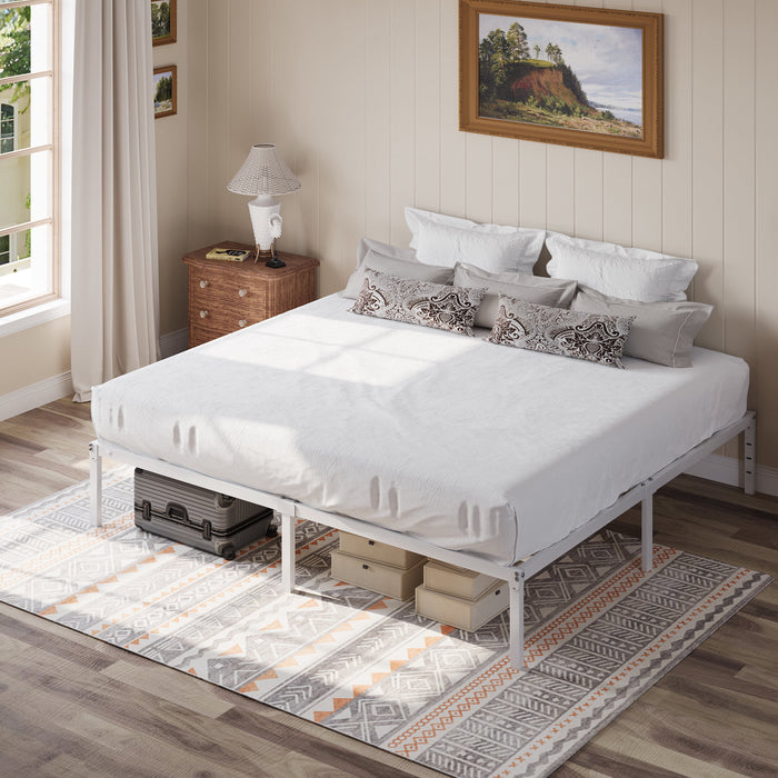 Einfach Queen Bed Frame, 18'' Metal Platform Bed with 16.6'' Under-Bed