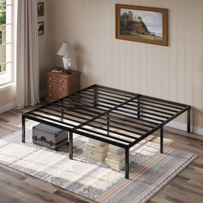 Einfach Queen Bed Frame, 18'' Metal Platform Bed with 16.6'' Under-Bed