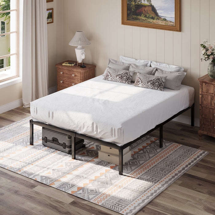 Einfach Queen Bed Frame, 18'' Metal Platform Bed with 16.6'' Under-Bed
