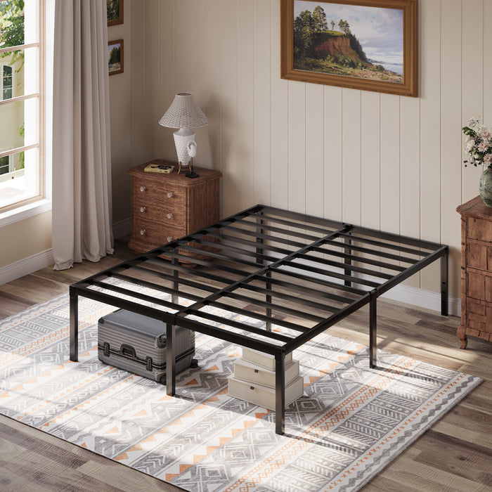 Einfach Queen Bed Frame, 18'' Metal Platform Bed with 16.6'' Under-Bed