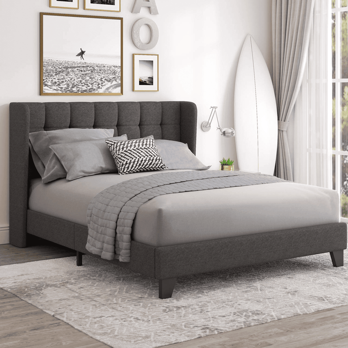 Einfach Queen Bed Frame, 18'' Metal Platform Bed with 16.6'' Under-Bed