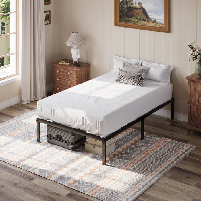 Einfach Queen Bed Frame, 18'' Metal Platform Bed with 16.6'' Under-Bed