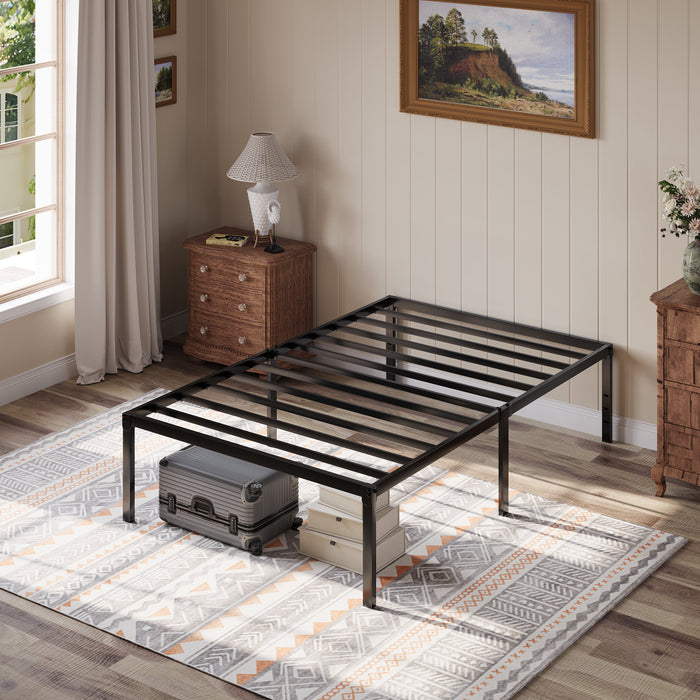 Einfach Queen Bed Frame, 18'' Metal Platform Bed with 16.6'' Under-Bed