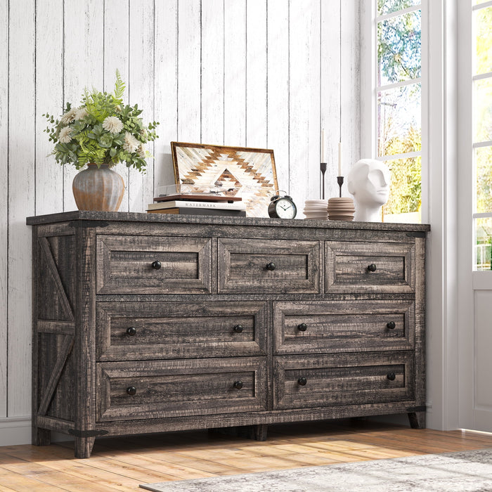 EnHomee Dresser for Bedroom White Dresser TV Stand Farmhouse Dresser w