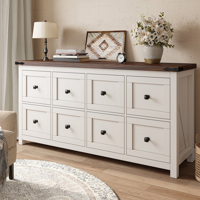 EnHomee Dresser for Bedroom White Dresser TV Stand Farmhouse Dresser w
