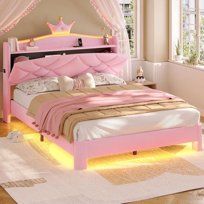 Torveric Twin Size Bed Frame with Headboard, Upholster Platform Bed Fr