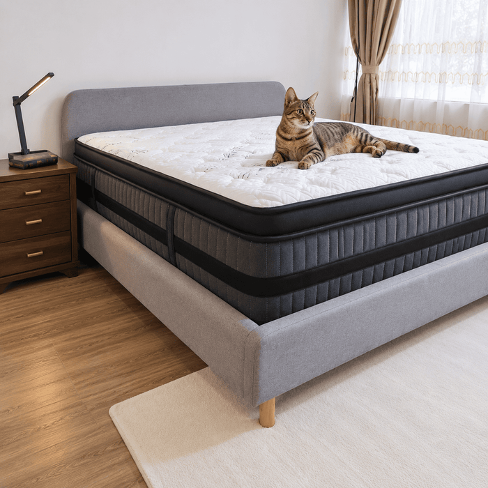GREOO King Size 14 Inch Extra Firm Hybrid Gel Memory Foam Mattress wit