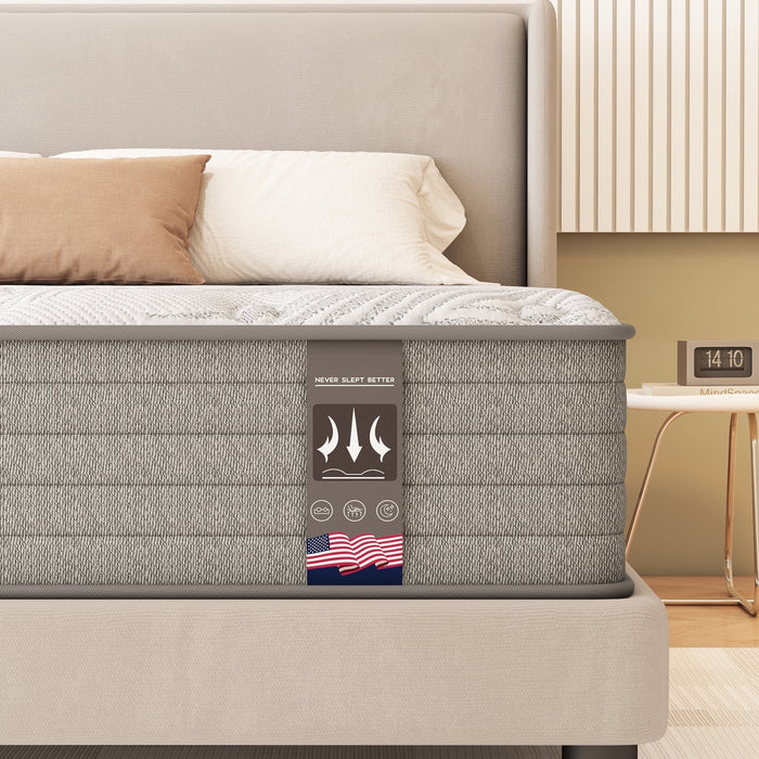 KOW Mattress 12 inch Full Size, Gel Memory Foam Hybrid Mattress in a B
