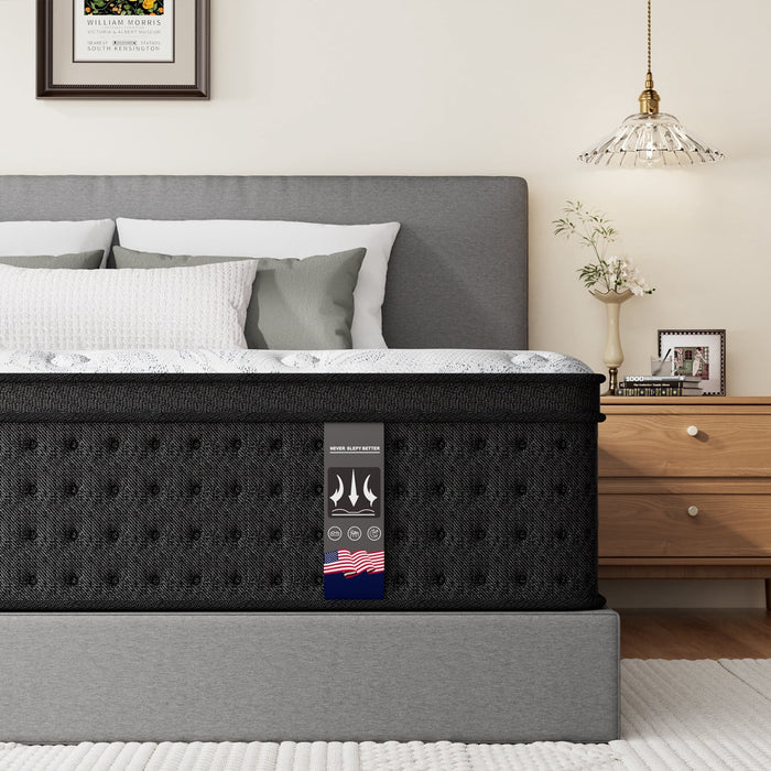 KOW Mattress 12 inch Full Size, Gel Memory Foam Hybrid Mattress in a B