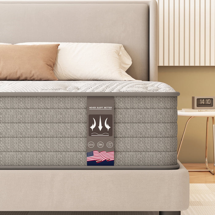 KOW Mattress 12 inch Full Size, Gel Memory Foam Hybrid Mattress in a B