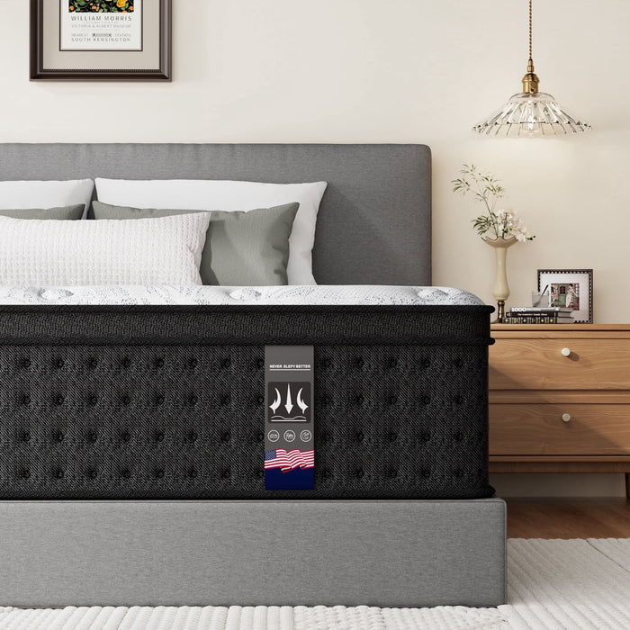 KOW Mattress 12 inch Full Size, Gel Memory Foam Hybrid Mattress in a B