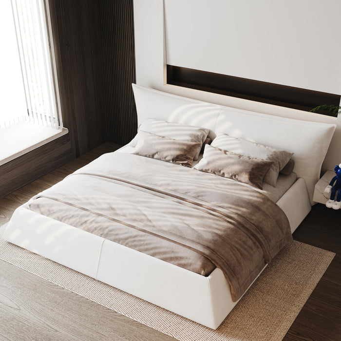 King Bed Frame And Headboard,Upholstered Platform Bed With Oversized P