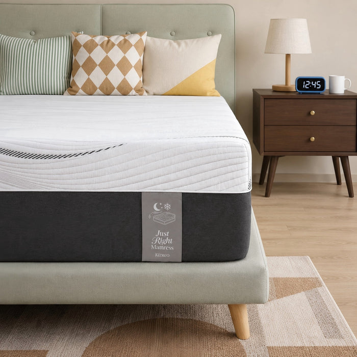 Kizreo 12 inch Cooling Green Tea Gel Memory Foam Queen Size Mattress i