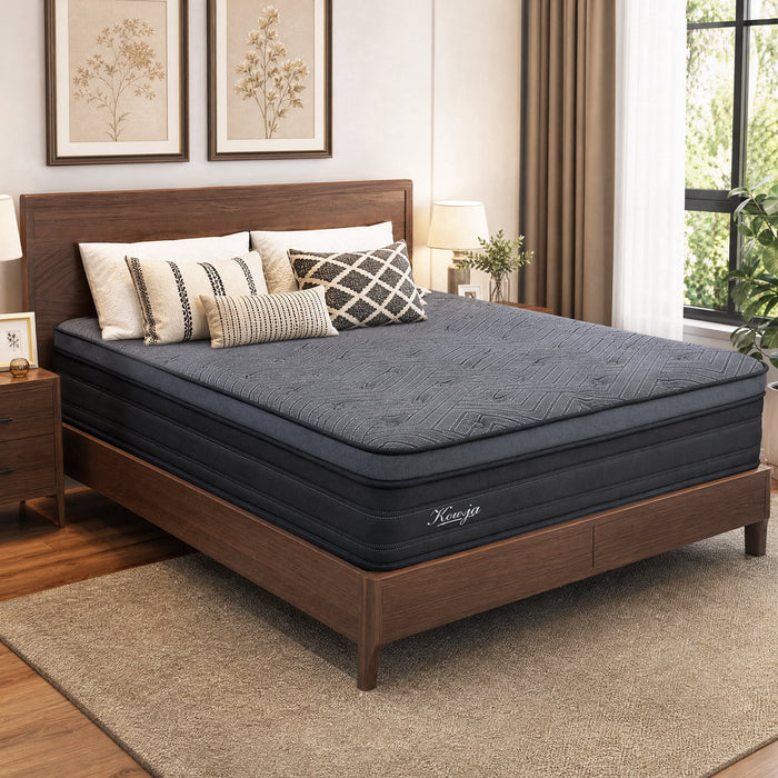 Kouvja Queen Mattress 12 Inch, Queen Size Hybrid Mattresses in a Box,