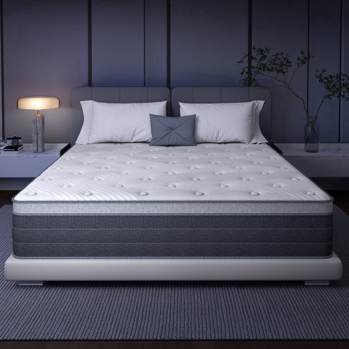 Kouvja Queen Mattress 12 Inch, Queen Size Hybrid Mattresses in a Box,