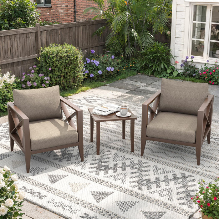 MAISON HUIS Outdoor Aluminum Patio Furniture Set, 5 Piece All-Weather
