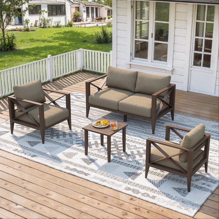 MAISON HUIS Outdoor Aluminum Patio Furniture Set, 5 Piece All-Weather