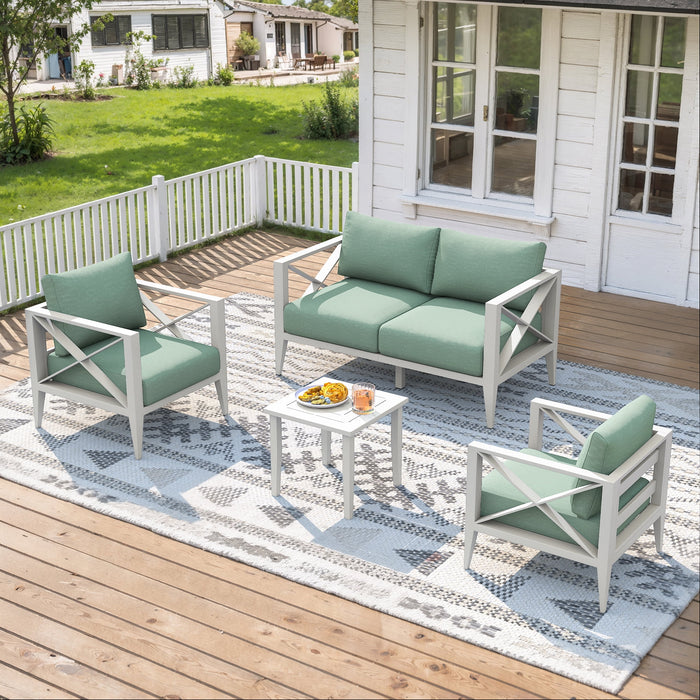 MAISON HUIS Outdoor Aluminum Patio Furniture Set, 5 Piece All-Weather