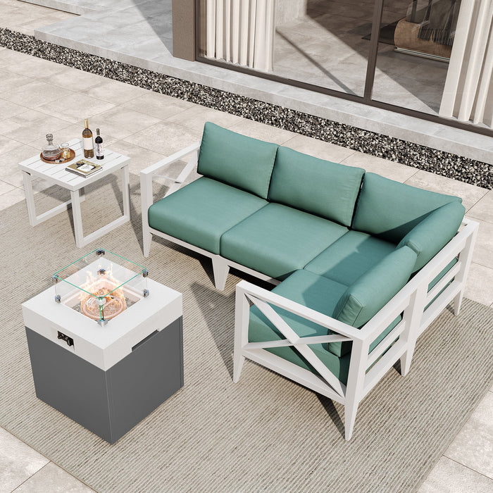MAISON HUIS Outdoor Aluminum Patio Furniture Set, 5 Piece All-Weather