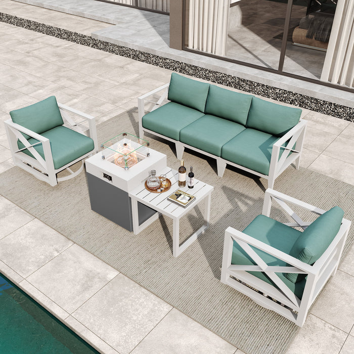 MAISON HUIS Outdoor Aluminum Patio Furniture Set, 5 Piece All-Weather