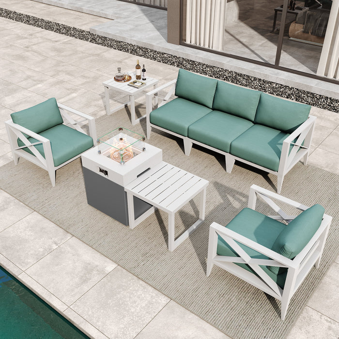 MAISON HUIS Outdoor Aluminum Patio Furniture Set, 5 Piece All-Weather