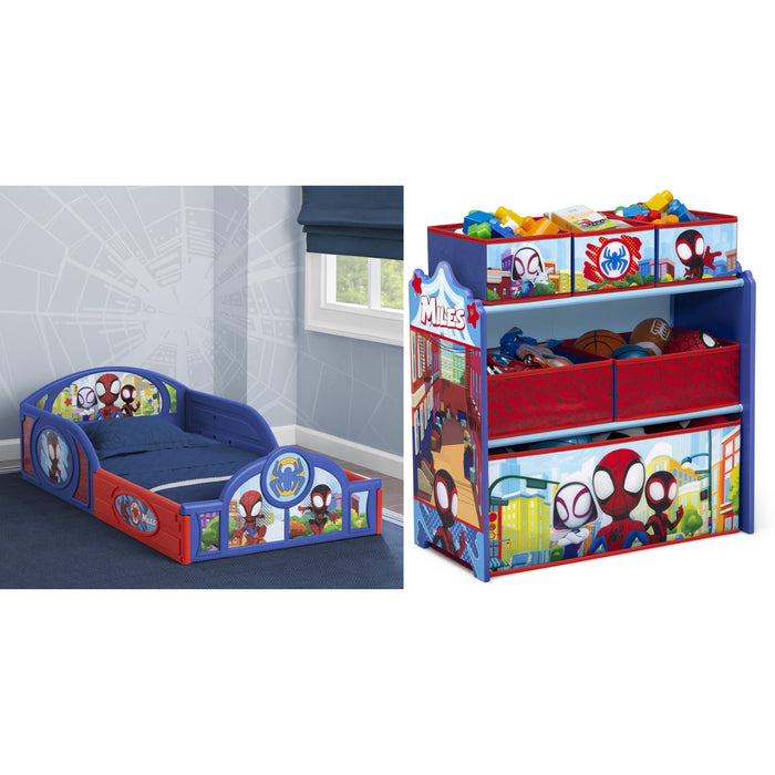 Bluey Sleep and Play Toddler Bed with Built-In Guardrails by Delta Chi
