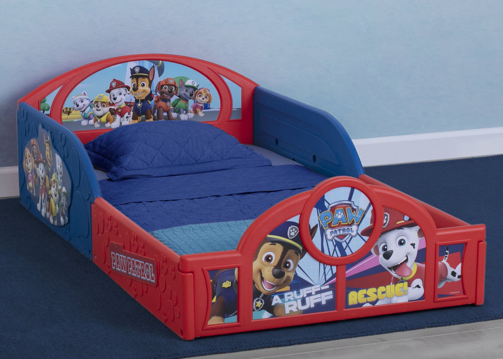 Bluey Sleep and Play Toddler Bed with Built-In Guardrails by Delta Chi
