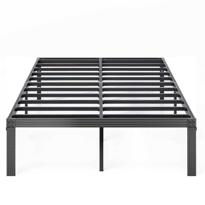 QFTIME 14" Queen Metal Bed Frame with Steel Slats, Heavy Duty Mattress