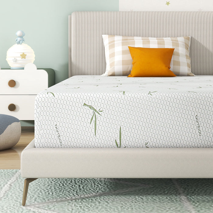 IULULU 10" Gel Queen Medium Firm Quilted Memory Foam with Bamboo Knit
