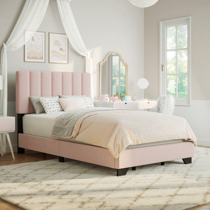 Reece Channel Stitched Upholstered King Bed, Black, by Hillsdale Livin