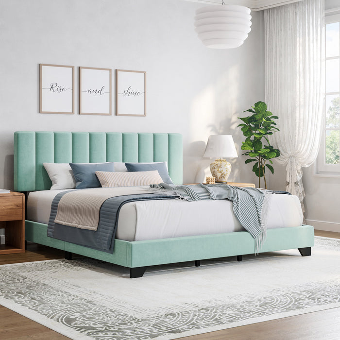 Reece Channel Stitched Upholstered King Bed, Black, by Hillsdale Livin