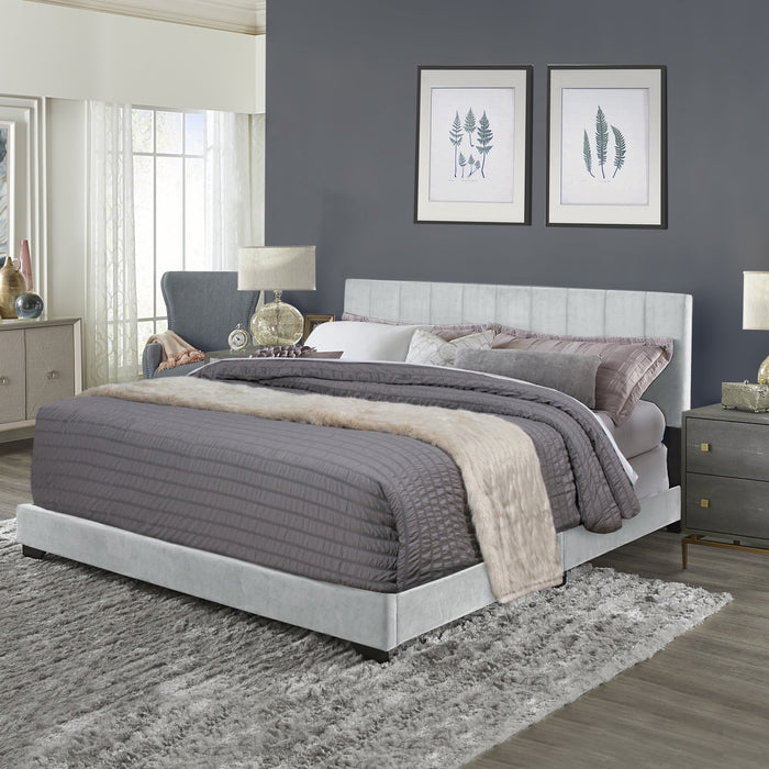 Reece Channel Stitched Upholstered King Bed, Black, by Hillsdale Livin