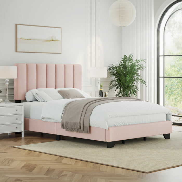 Reece Channel Stitched Upholstered King Bed, Black, by Hillsdale Livin