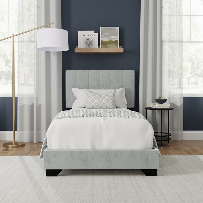 Reece Channel Stitched Upholstered King Bed, Black, by Hillsdale Livin