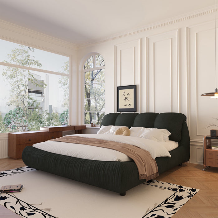 King Bed Frame And Headboard,Upholstered Platform Bed With Oversized P
