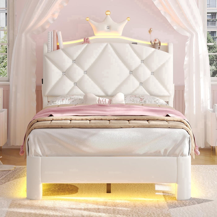 Torveric Twin Size Bed Frame with Headboard, Upholster Platform Bed Fr