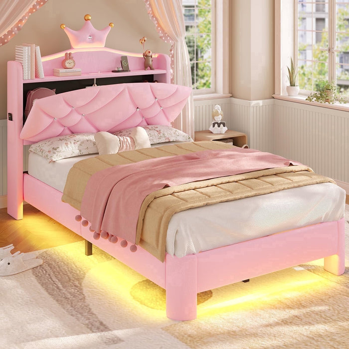 Torveric Twin Size Bed Frame with Headboard, Upholster Platform Bed Fr