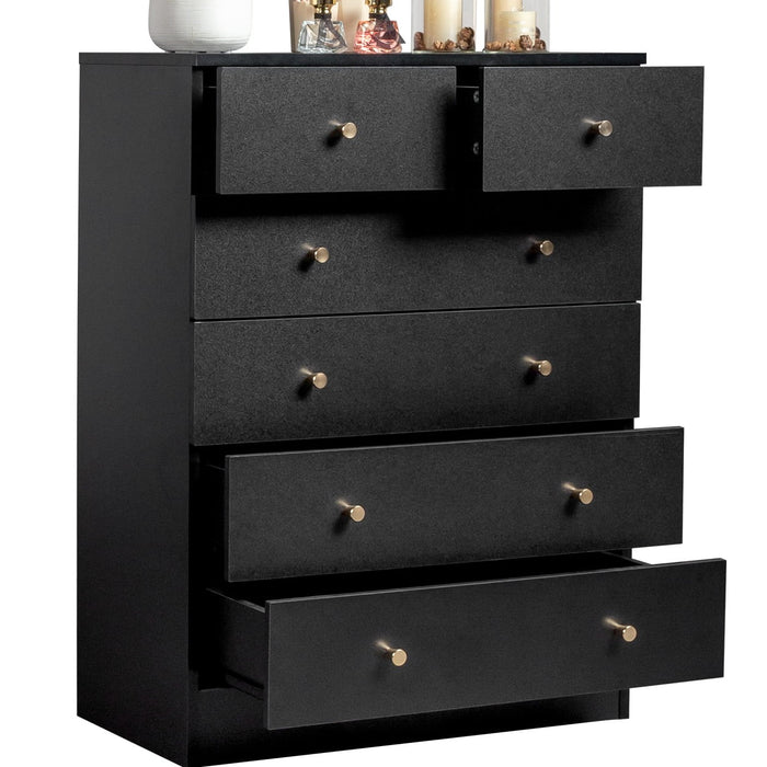 UBesGoo 7 Drawer Wood Dresser for Bedroom, Chest of Drawers, Storage O