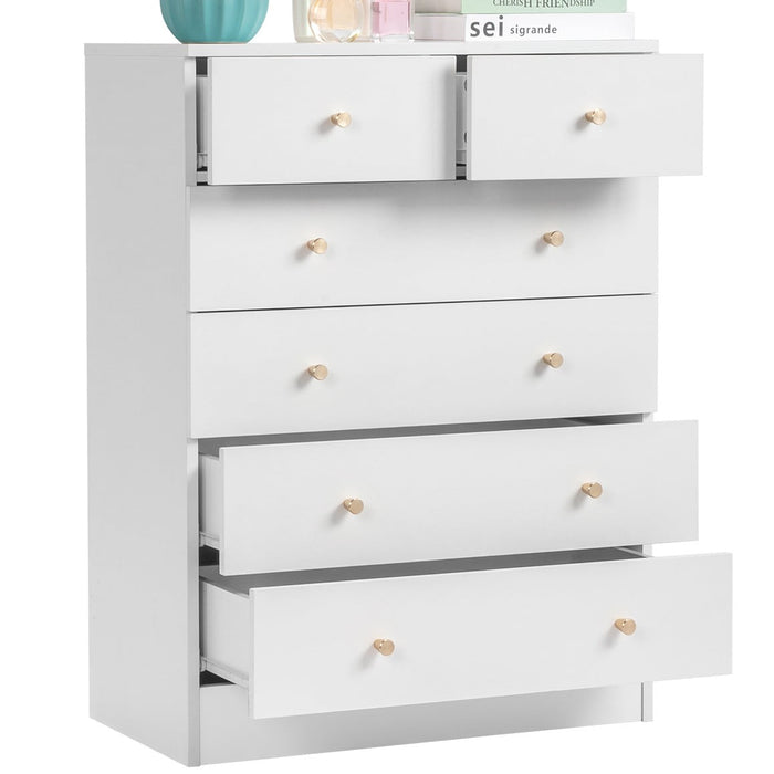 UBesGoo 7 Drawer Wood Dresser for Bedroom, Chest of Drawers, Storage O
