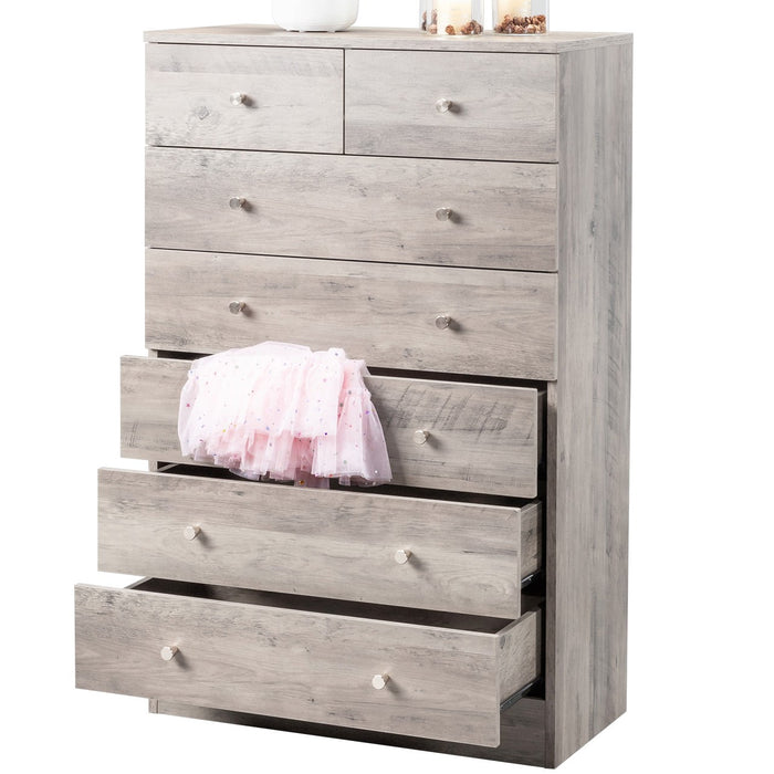 UBesGoo 7 Drawer Wood Dresser for Bedroom, Chest of Drawers, Storage O