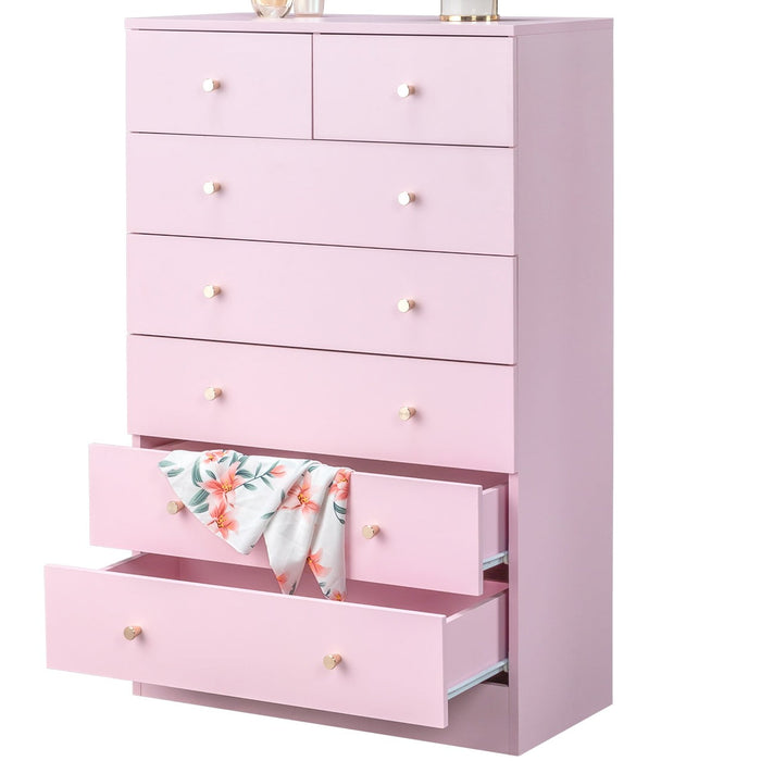 UBesGoo 7 Drawer Wood Dresser for Bedroom, Chest of Drawers, Storage O