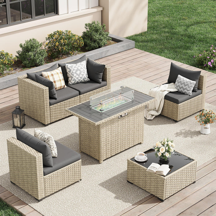 UDPATIO Patio Furniture Sets, Modular Rattan Outdoor Patio Sectional F