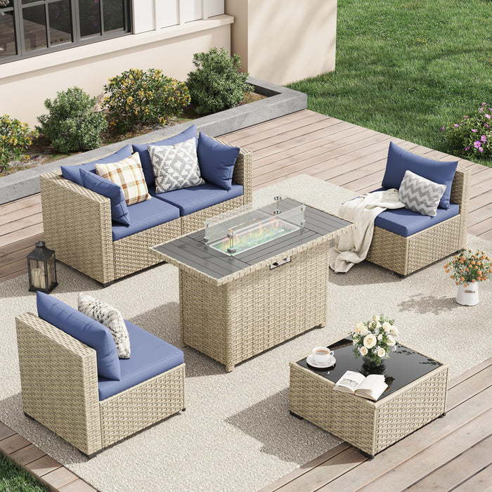 UDPATIO Patio Furniture Sets, Modular Rattan Outdoor Patio Sectional F
