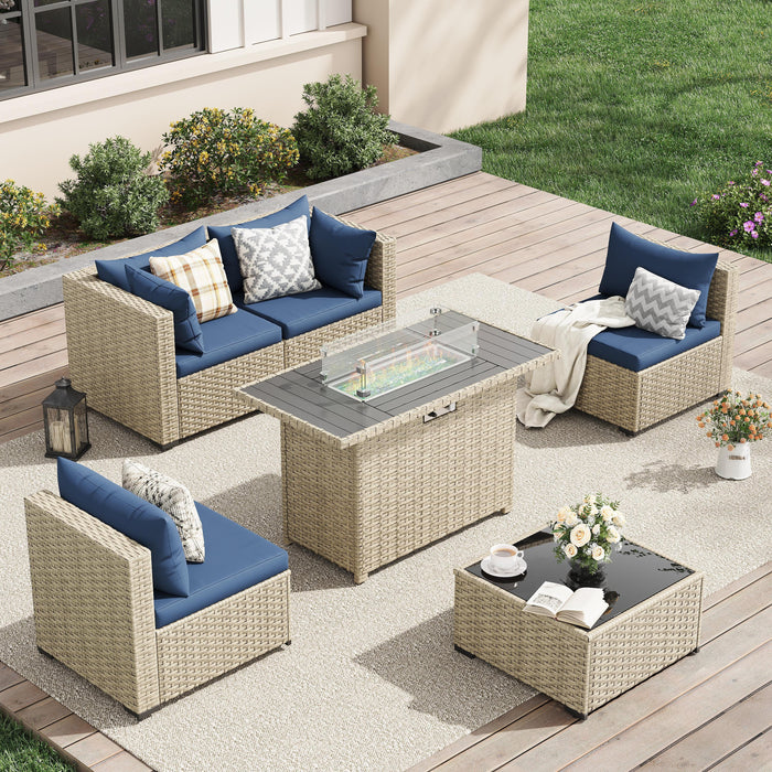 UDPATIO Patio Furniture Sets, Modular Rattan Outdoor Patio Sectional F