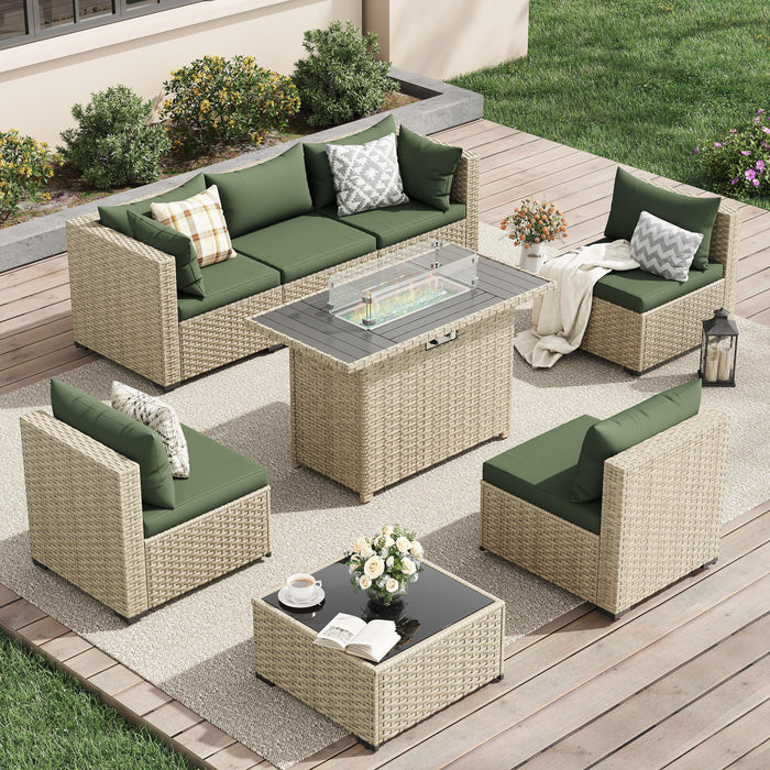 UDPATIO Patio Furniture Sets, Modular Rattan Outdoor Patio Sectional F
