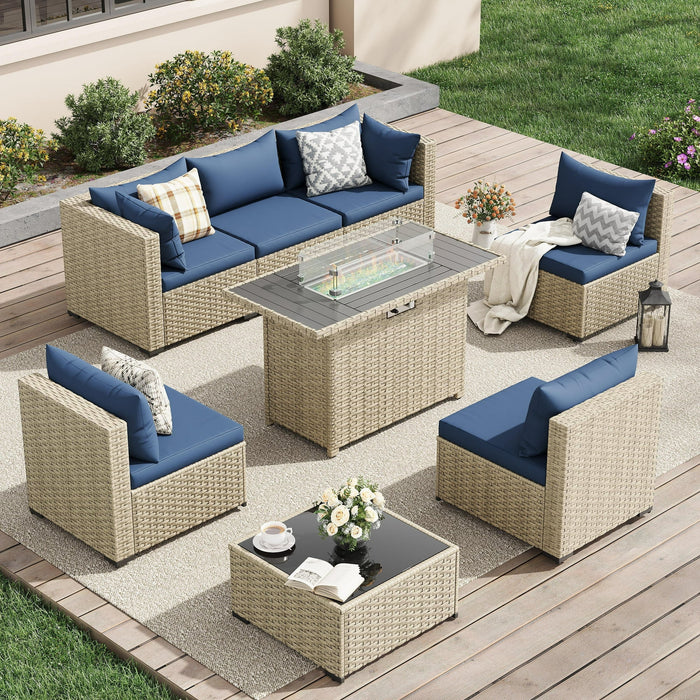 UDPATIO Patio Furniture Sets, Modular Rattan Outdoor Patio Sectional F