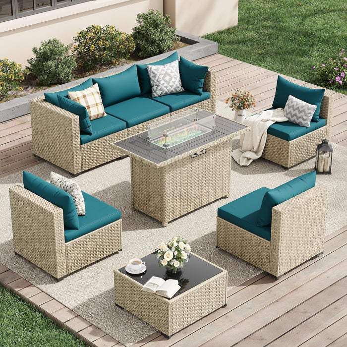 UDPATIO Patio Furniture Sets, Modular Rattan Outdoor Patio Sectional F