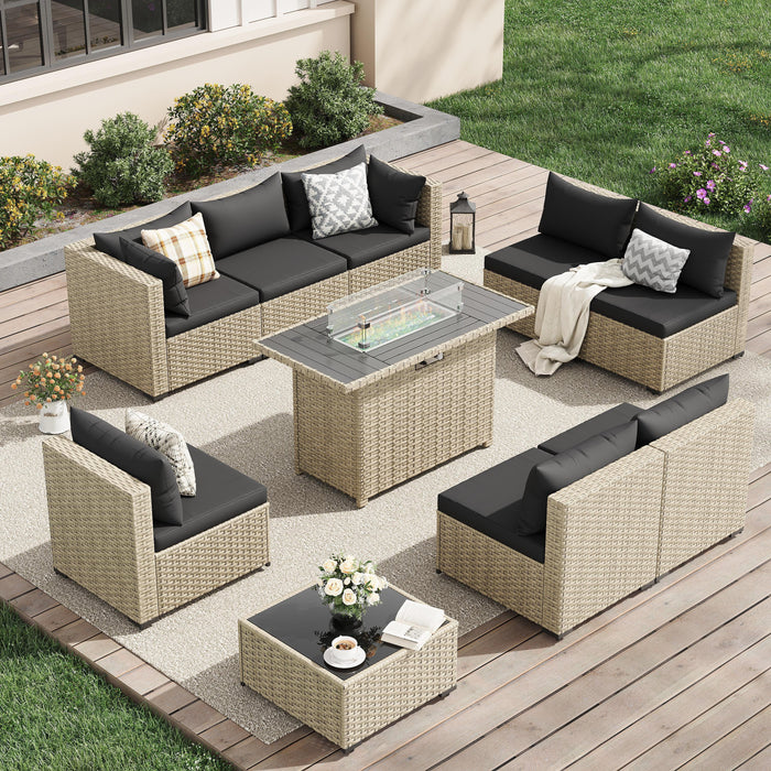 UDPATIO Patio Furniture Sets, Modular Rattan Outdoor Patio Sectional F