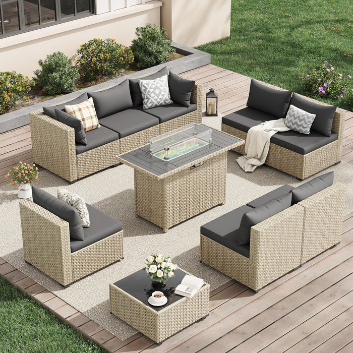 UDPATIO Patio Furniture Sets, Modular Rattan Outdoor Patio Sectional F