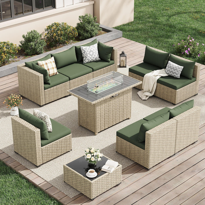 UDPATIO Patio Furniture Sets, Modular Rattan Outdoor Patio Sectional F